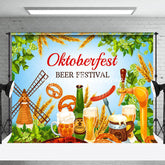 Blau Weizen Blatt Oktoberfest Bier Festival Hintergrund